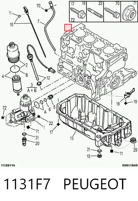1131F7 Peugeot/Citroen Датчик рівня мастила