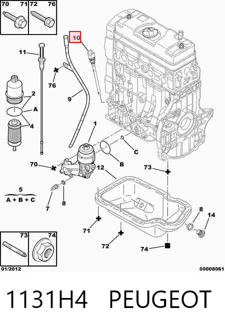 1131H4 Peugeot/Citroen Датчик рівня мастила