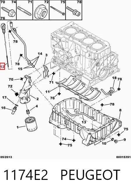 1174E2 Peugeot/Citroen Покажчик рівня масла