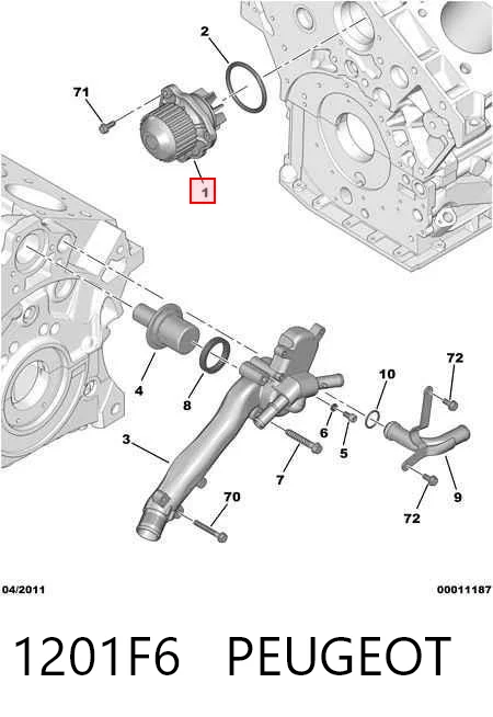 1201F6 Peugeot/Citroen Насос охолодження