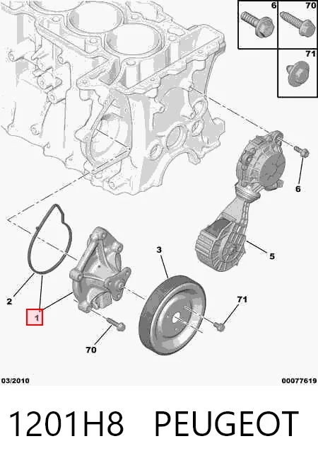 1201H8 Peugeot/Citroen Насос охолодження
