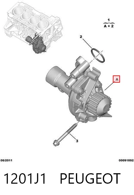 1201J1 Peugeot/Citroen Насос охолодження