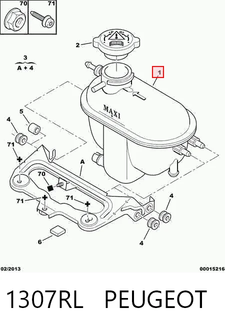 Розширювальний бачок охолодження на Peugeot 306  7A