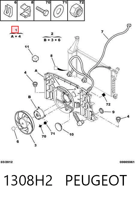 Дифузор (кожух) радіатора охолодження Peugeot 306 7A