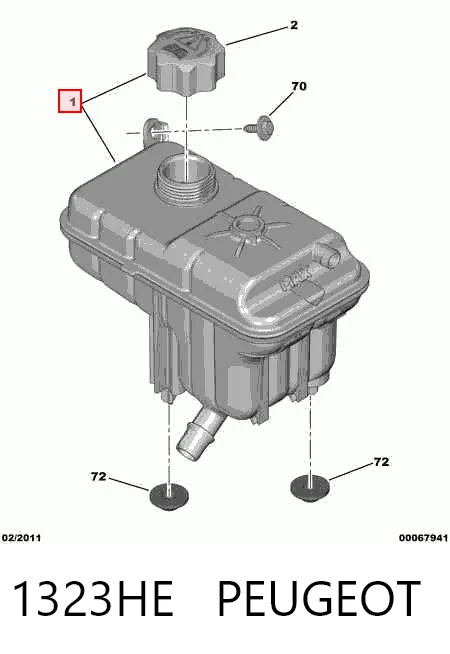 Бачок системи охолодження двигуна розширювальний Peugeot 508 I седан (8D) (2010 - 2018) ціна, від 35.75 USD