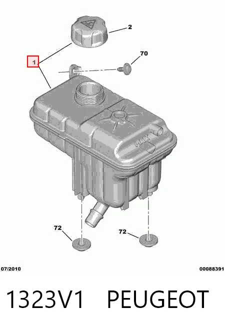 1323V1 Peugeot/Citroen Розширювальний бачок охолодження