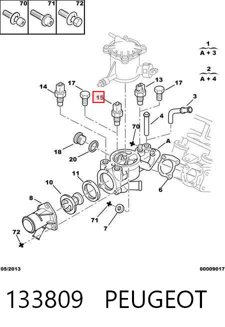 133809 Peugeot/Citroen Покажчик температури охолоджуючої рідини