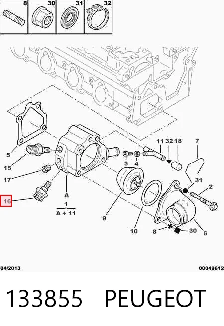 133855 Peugeot/Citroen Покажчик температури охолоджуючої рідини
