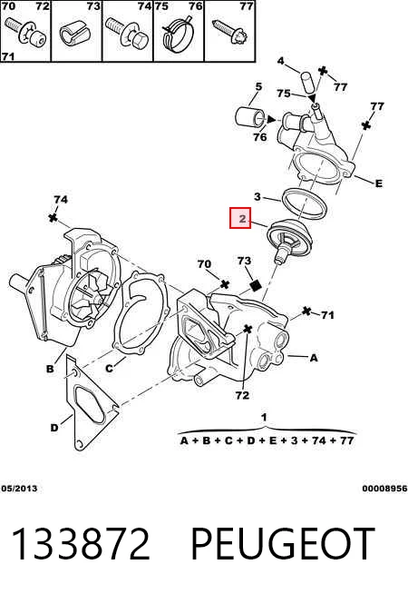 Авто термостат на Peugeot 806  221
