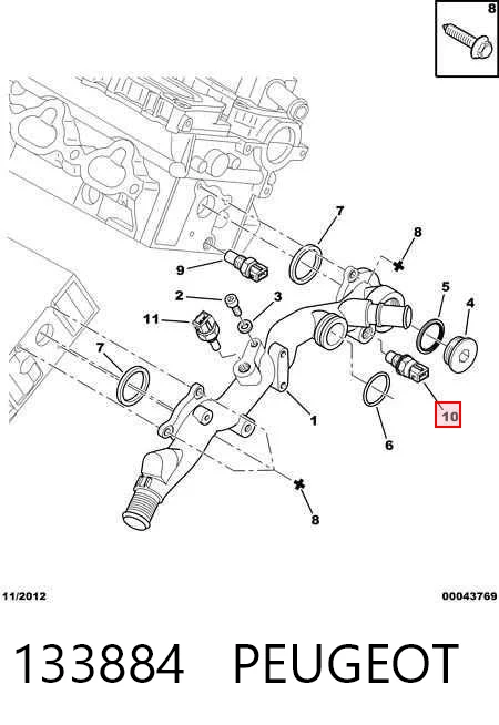 133884 Peugeot/Citroen Покажчик температури охолоджуючої рідини