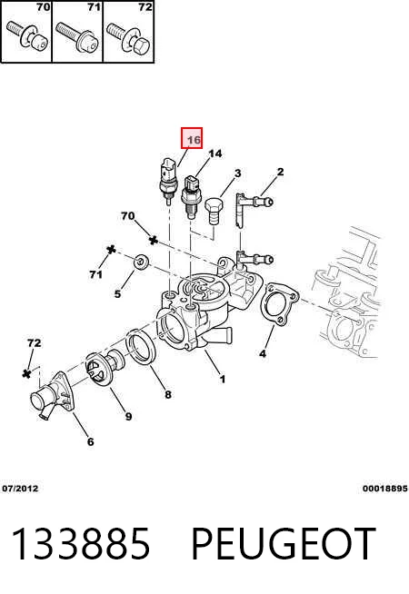9625202480 Renault (RVI) Покажчик температури охолоджуючої рідини