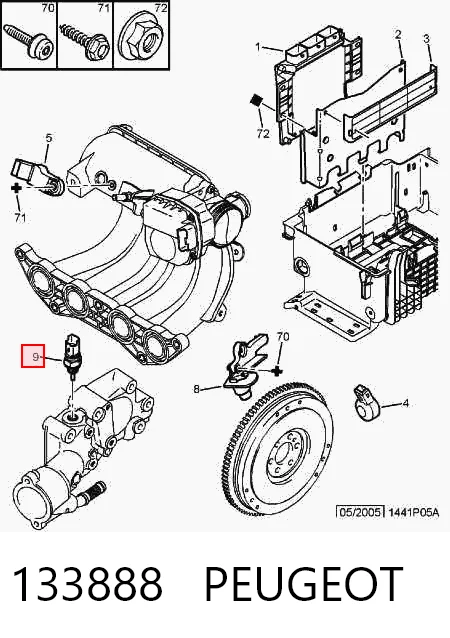 133888 Peugeot/Citroen Покажчик температури охолоджуючої рідини