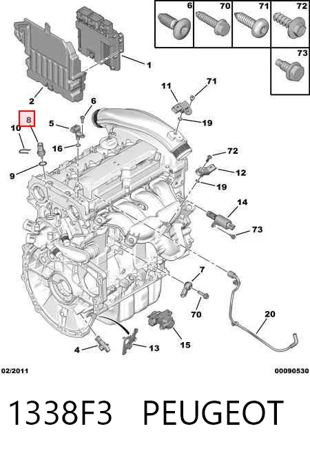 1338F3 Peugeot/Citroen Покажчик температури охолоджуючої рідини