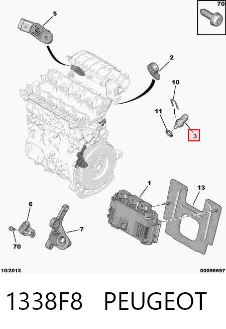 1338F8 Peugeot/Citroen Покажчик температури охолоджуючої рідини