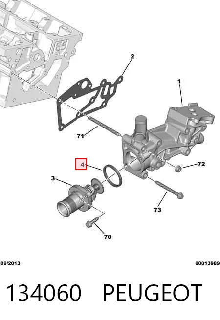 134060 Peugeot/Citroen Прокладка термостата