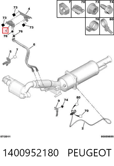 1400952180 Peugeot/Citroen Датчик тиску вихлопних газів