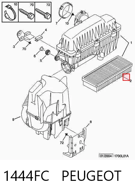 1444FC Peugeot/Citroen Повітряний фільтр двигуна