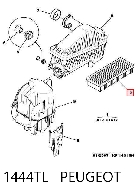 1444TL Peugeot/Citroen Повітряний фільтр двигуна