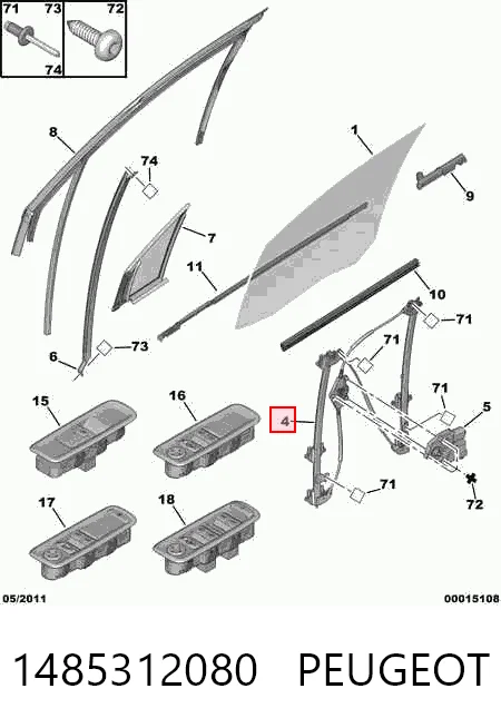 Підйомник механічний вітрового скла на Citroen C8  EA, EB