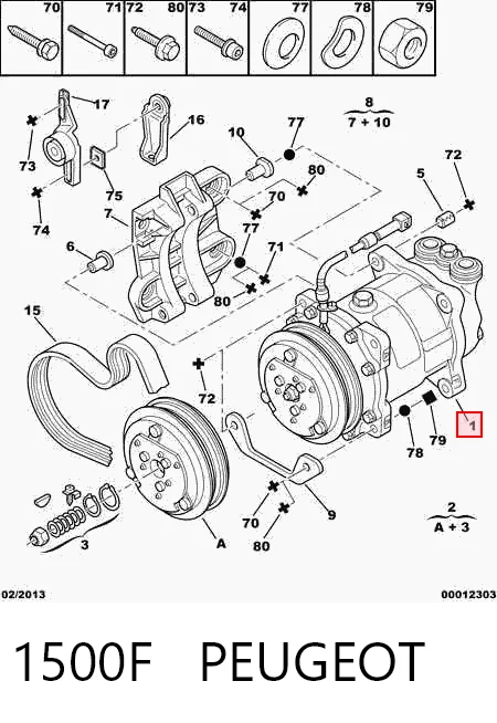 1500F Peugeot/Citroen Компресор холодоагенту