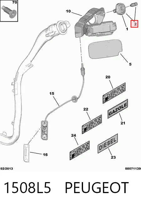1508L5 Peugeot/Citroen Кришка / пробка бензобака