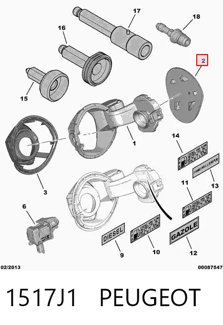 Дверцята бензобака на Citroen C4 II B7