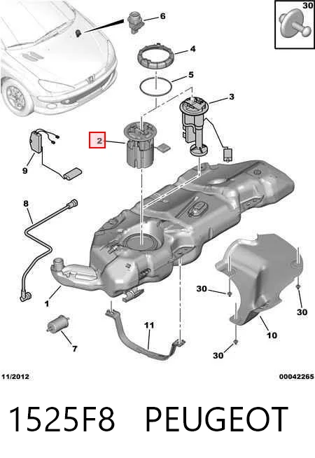 1525F8 Peugeot/Citroen Електробензонасос