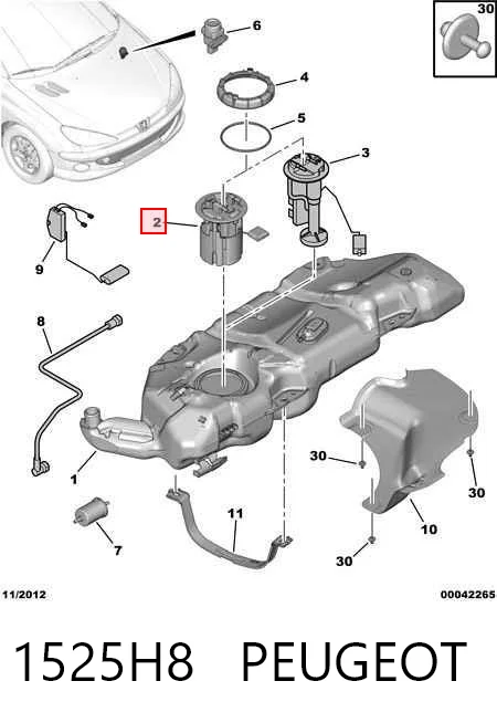 1525H8 Peugeot/Citroen Електробензонасос