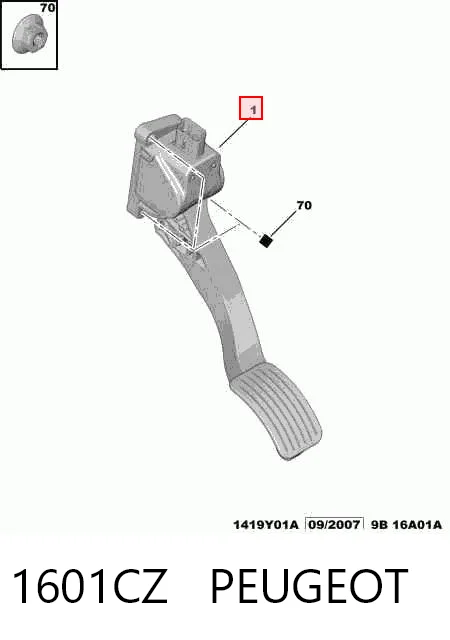 1601CZ Peugeot/Citroen Педаль газу (акселератора)