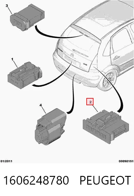 1606248780 Peugeot/Citroen Роз'єм (фішка) заднього ліхтаря
