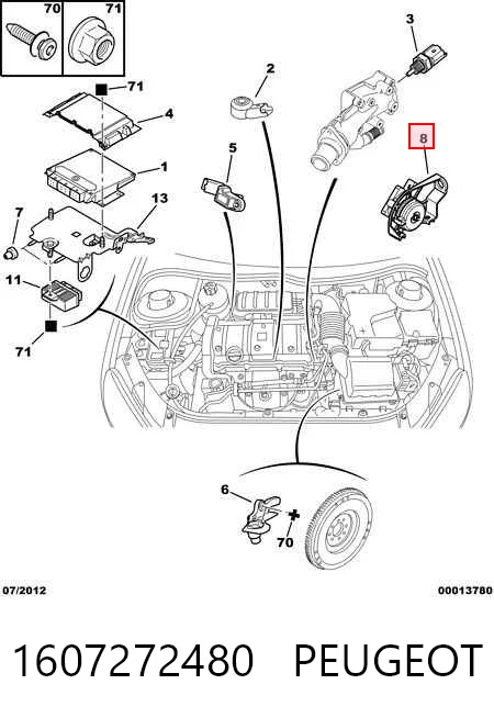 1607272480 Peugeot/Citroen Датчик положення педалі акселератора (газу)