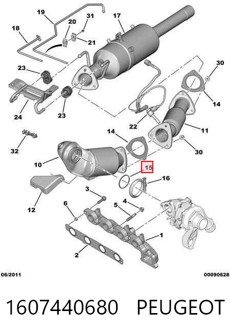 Купити 95520066 Opel Прокладка турбіни вихлопних газів, випуск