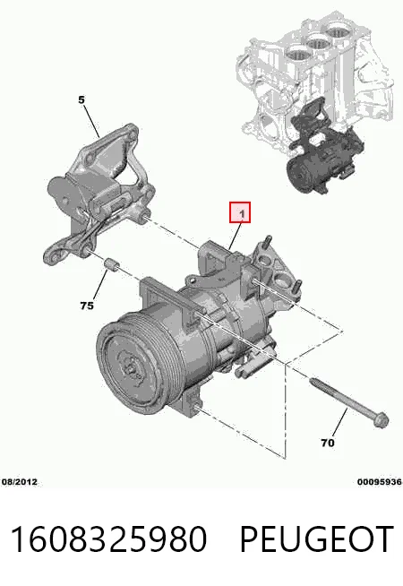 1608325980 Peugeot/Citroen Компресор холодоагенту