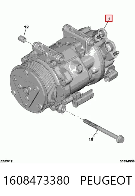 1608473380 Peugeot/Citroen Компресор холодоагенту