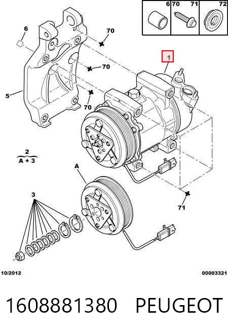 1608881380 Peugeot/Citroen Компресор холодоагенту