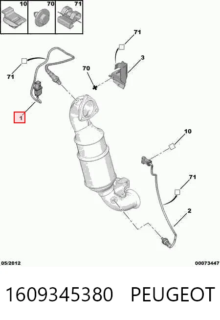 1609345380 Peugeot/Citroen Лямбдазонд, датчик кисню до каталізатора