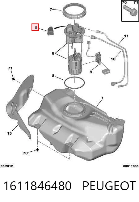 1611846480 Peugeot/Citroen Електробензонасос
