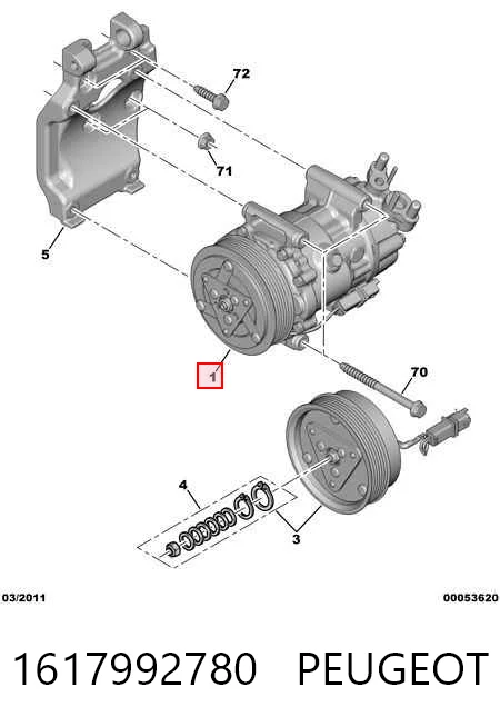 1617992780 Peugeot/Citroen Компресор холодоагенту