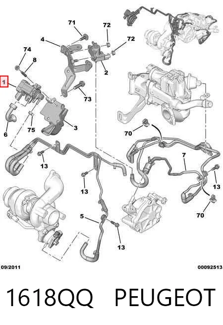 1618QQ Peugeot/Citroen Клапан перетворювач тиску наддуву (соленоїд)
