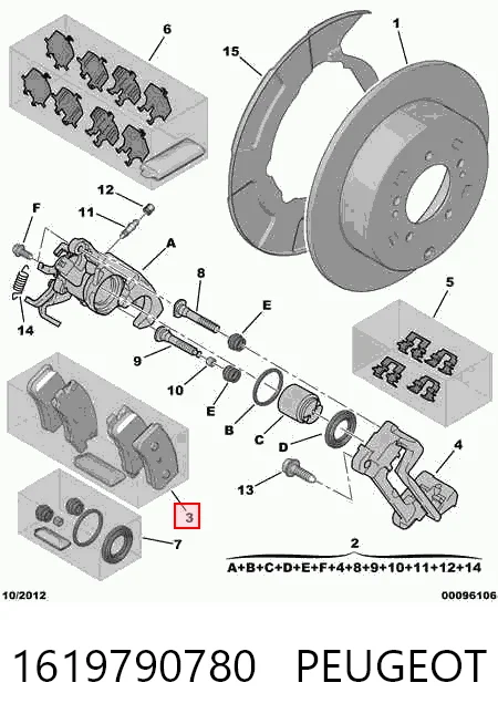 1619790780 Peugeot/Citroen Колодки гальмівні задні, дискові