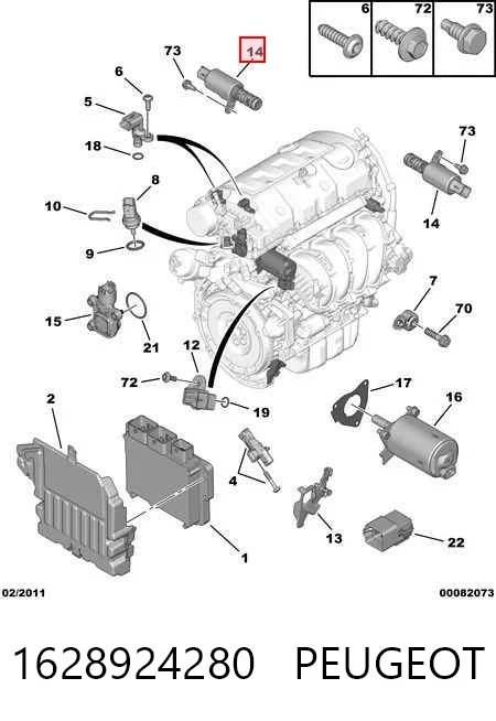 1628924280 Peugeot/Citroen Клапан електромагнітний положення розподільного