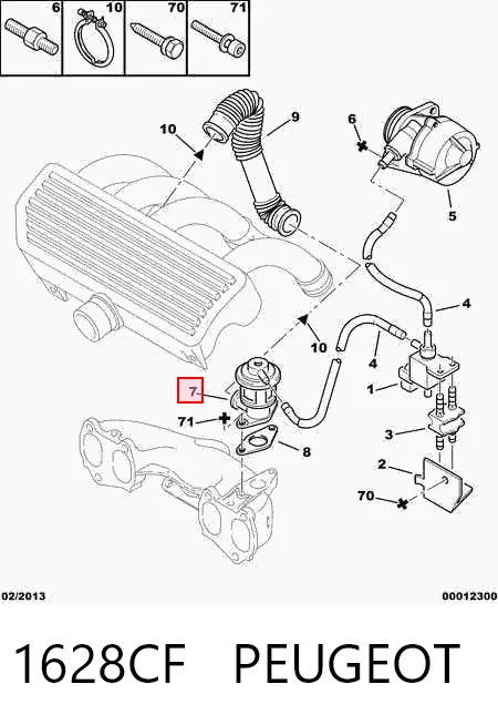 Клапан рециркуляції відпрацьованих газів EGR на Peugeot Boxer I 230L