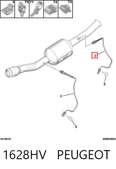 1628HV Peugeot/Citroen Лямбда зонд після каталізатора