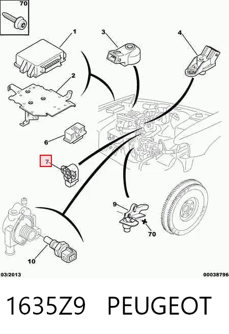 1635Z9 Peugeot/Citroen Датчик положення дросельної заслінки (потенціометр)