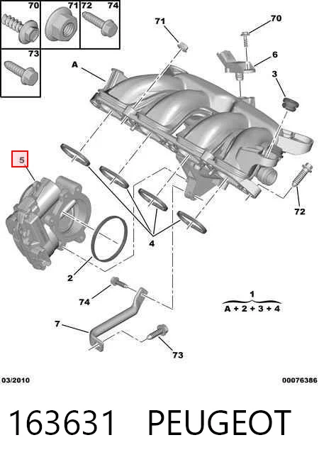 163631 Peugeot/Citroen Дросільна заслінка в зборі