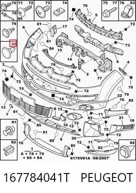 Бампер передній в зборі на Citroen C-Crosser  EP