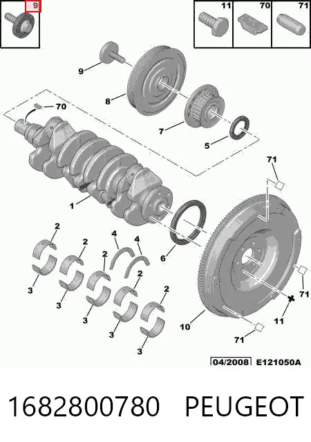 Купити 0516A3 Opel Болт колінвалу