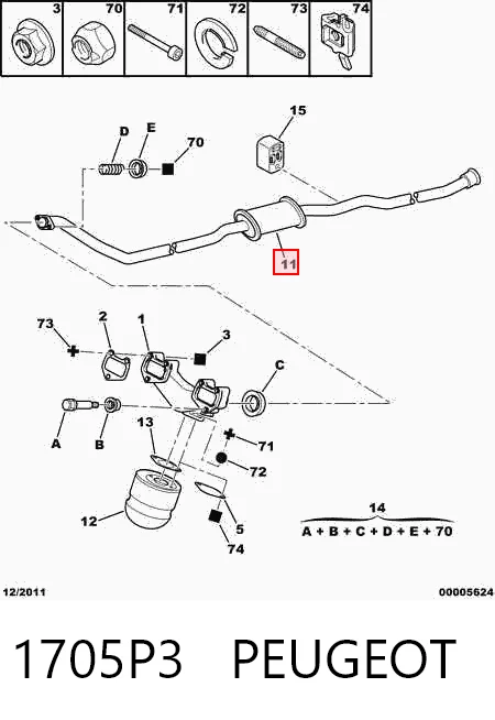 Глушник, передня частина Bosal BS293111