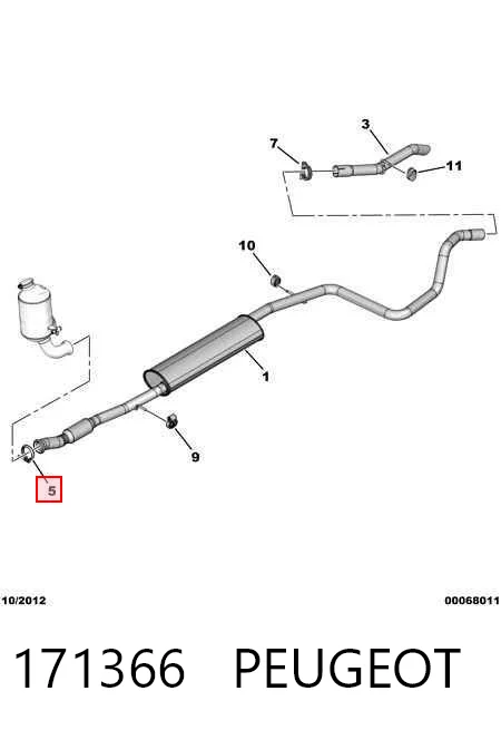 171366 Peugeot/Citroen Кріплення глушника заднє