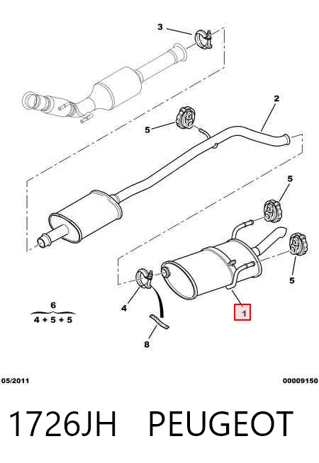Купити Глушник, задня частина Peugeot 406  8E, F